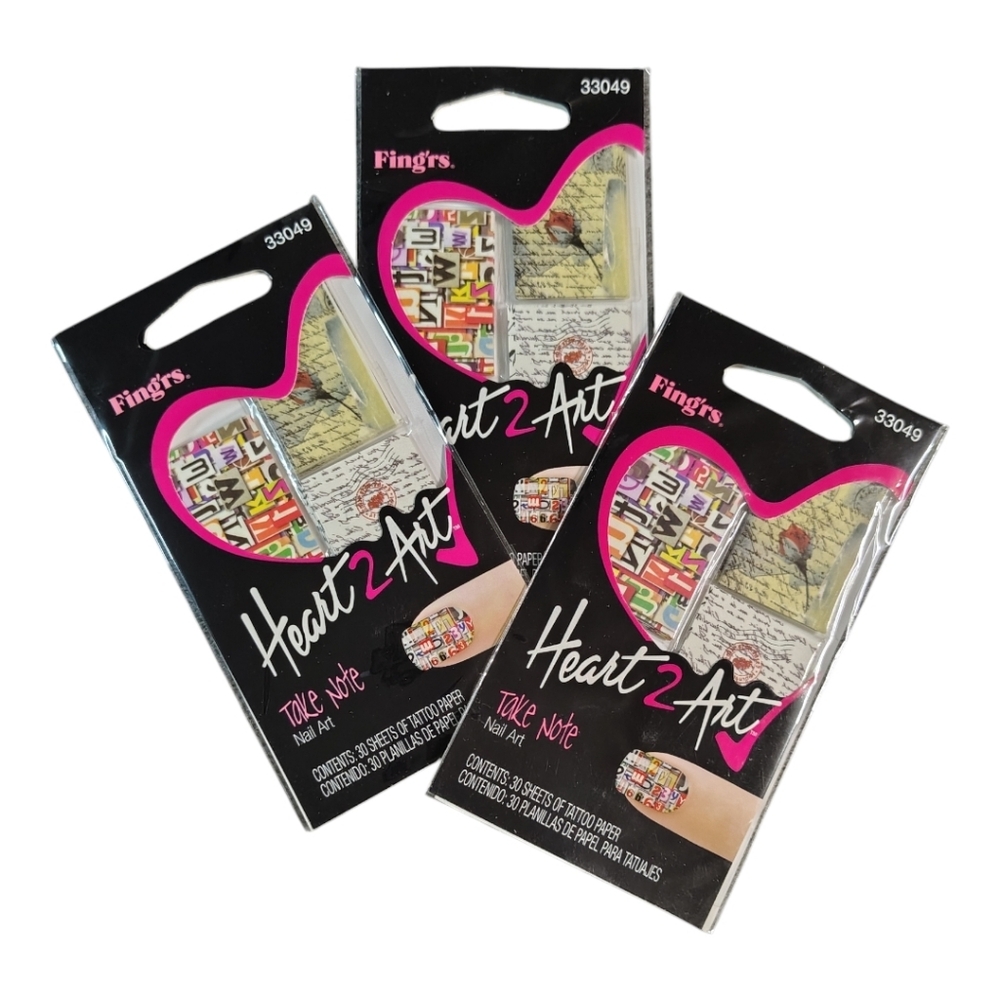 3-Pack Fing'rs Heart 2 Art Nail Wraps